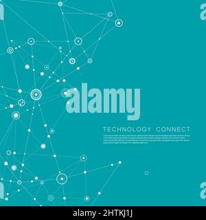 Connect low poly abstract background Stock Vector