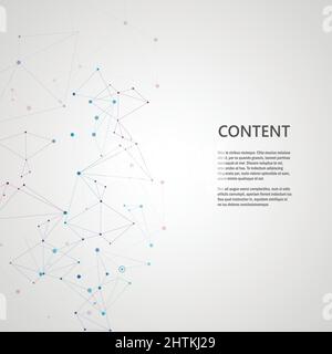 Lines connecting creative grid points on surface. Abstract cover background Stock Vector
