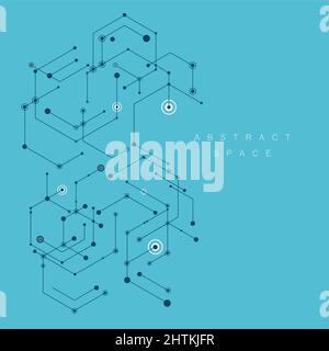 Abstract Black Line Pattern Hexagon Stock Vector