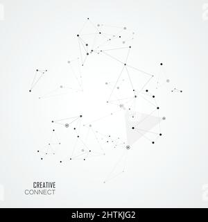 Points connected by straight lines into simple creative forms Stock Vector