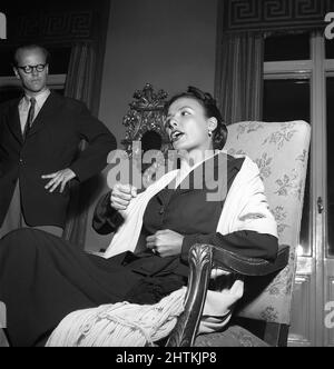 Lena Horne. American singer and actress, 1917-2010. Pictured when visiting Sweden 1952. Kristoffersson ref BG92-8 Stock Photo