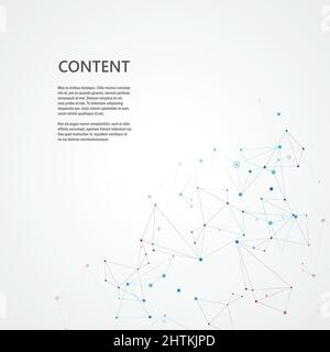 Lines connecting creative grid points on surface. Abstract cover background Stock Vector