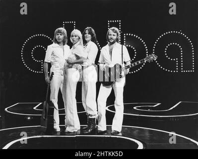 ABBA. Björn Ulvaeus  Agnetha Fältskog  Anni-Frid Lyngstad and Benny Andersson. 1979 Stock Photo