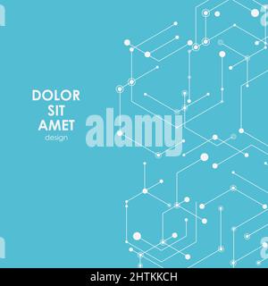 Abstract Line Pattern Hexagon. Creative technology design Stock Vector