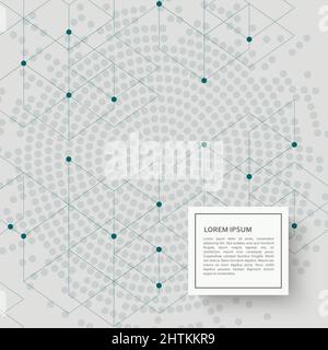 Abstract background with hexagon pattern and dots Stock Vector