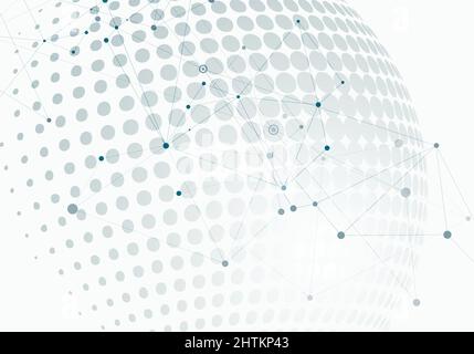 Vector halftone circle design witn molecule connect Stock Vector