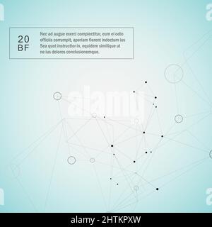 Polygonal abstract space background with connecting dots circles and lines Stock Vector