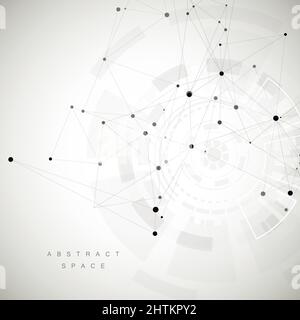 Network background with big circle connected lines Stock Vector