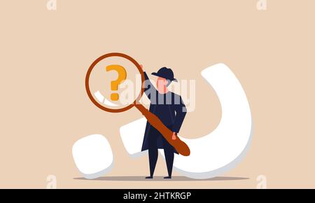 Evidence investigate with search magnify glass and police criminal inspector. Information report vector illustration concept. Work research and search Stock Vector