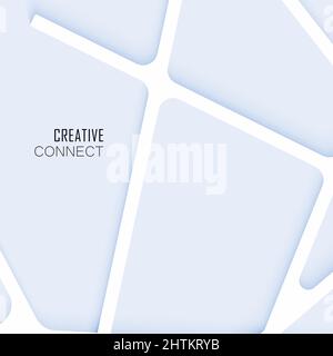 Abstract geometric composition with polygons lines and shadow Stock Vector
