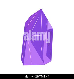 Amethyst or alexandrite. Crystal purple. Gemstone magic. Bright and shiny. Colorful vector isolated illustration hand drawn. Icon single element Stock Vector