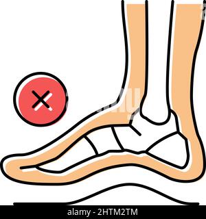 bone postural deformity feet color icon vector illustration Stock Vector