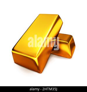 Gold bars vector illustration on white background. Stock Vector