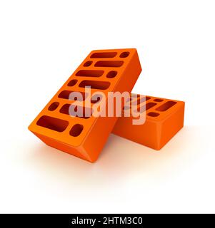 Bricks vector illustration on white background. Stock Vector