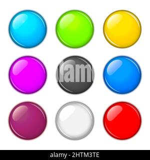 Buttons set vector illustration on white background. Stock Vector