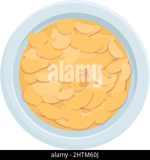 Cornflakes breakfast icon cartoon vector. Cereal bowl. Milk corn Stock Vector