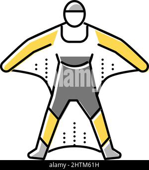 wingsuit flight sport man line icon vector illustration Stock Vector ...