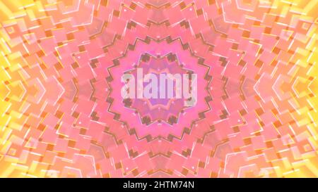 Abstract animation of the beautiful glittering 3d kaleidoscope. Animation. Live abstract colorful kaleidoscope pattern. Stock Photo