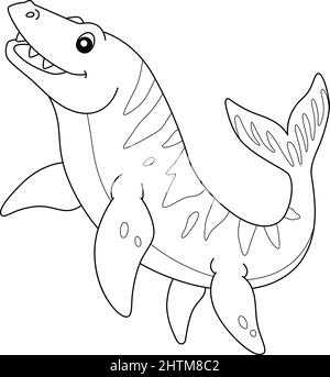 mosasaurus coloring page for kids stock vector image art alamy