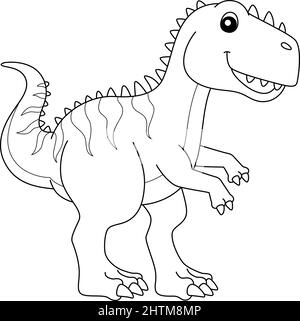 Giganotosaurus Coloring Isolated Page for Kids Stock Vector