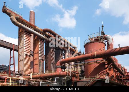 ESSEN, GERMANY - APRIL 20, 2021: Cokery Zollverein, industrial heritage of Ruhr Metropolis on April 20, 2021 in Essen, Germany Stock Photo