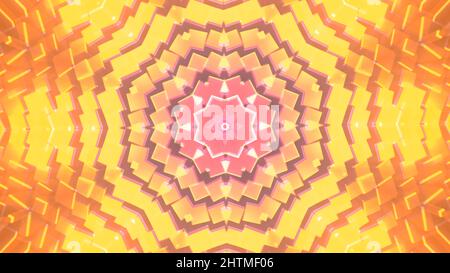 Abstract animation of the beautiful glittering 3d kaleidoscope. Animation. Live abstract colorful kaleidoscope pattern. Stock Photo