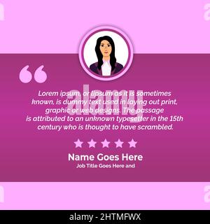 Creative Testimonial, Quote, Infographic, Graphic element Template, Testimonial Speech bubble, customer feedback, Editable Vector Illustration Stock Vector
