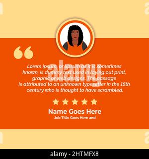 Creative Testimonial, Quote, Infographic, Graphic element Template, Testimonial Speech bubble, customer feedback, Editable Vector Illustration Stock Vector