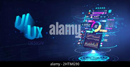 Business App Presentation. Smartphone with app Stock Vector