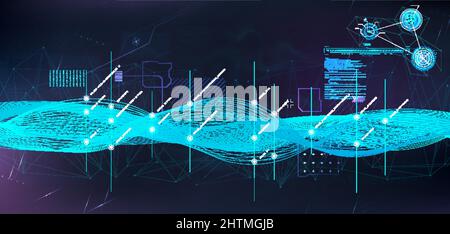 Innovative technologies, big data algorithms in futuristic HUD style Stock Vector