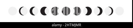 Moon Phases  Black Isolated Icons Stock Vector