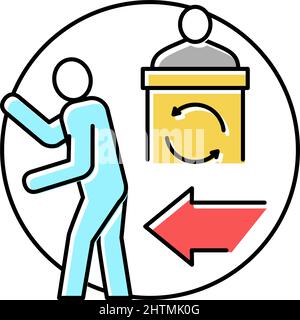 political persecution refugee color icon vector illustration Stock Vector