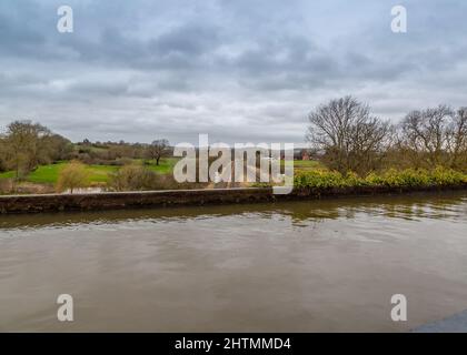 Edstone Aqueduct On A Cloudy Day Stock Photo