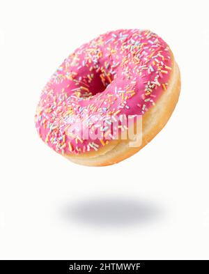 Freshly baked donut on white background Stock Photo