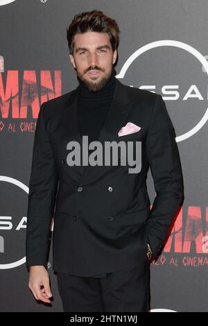Rome, Italy. 01st Mar, 2022. Mariano Di Vaio attends the red carpet of the premiere of the movie The Batman at The Space Moderno Cinema. Credit: SOPA Images Limited/Alamy Live News Stock Photo