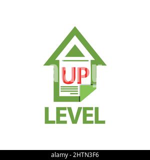 Level up stock icon vector. Abstract house logo. Vector Illustration on white background Stock Vector