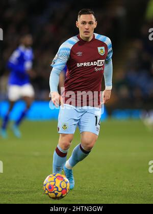 Burnley, UK. 1st March 2022 ; Turf Moor, Burnley, Lancashire, England; Premier League football, Burnley versus Leicester City ; Connor Roberts of Burnley Credit: Action Plus Sports Images/Alamy Live News Stock Photo