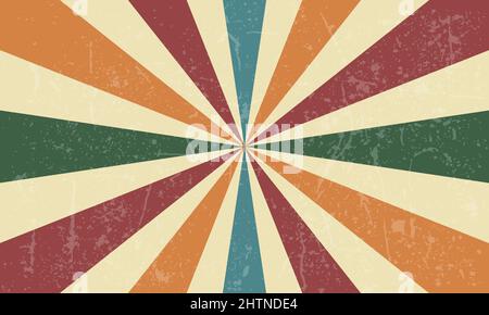 Yellow burst retro background Vector, vintage background vector illustration template Stock Vector