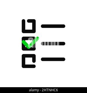 Checkboxes with checkmark task list. Pixel perfect, editable stroke icon Stock Vector