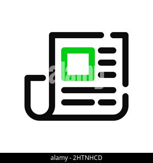 Folded newspaper icon. Pixel perfect, editable stroke Stock Vector