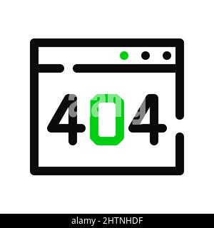 404 error warning message. Web page icon. Pixel perfect, editable stroke Stock Vector