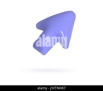 Cursor 3d simbol. Realistic render pointer arrow. Vector design elements for modern illustration. Stock Vector