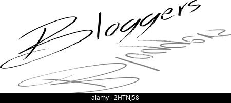 Bloggers text sign illustration on white background Stock Vector