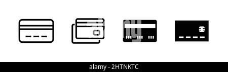 Card icon design element, cli part icon set related to credit card or debit card Stock Vector