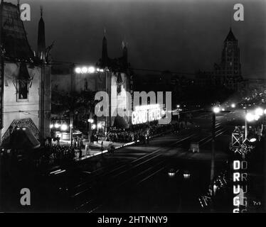 Hollywood Premiere at Grauman's Chinese Theatre of Greta Garbo John and Lionel Barrymore Joan Crawford and Wallace Beery in GRAND HOTEL 1932 director EDMOND GOULDING novel Vicki Baum gowns Gilbert Adrian art direction Cedric Gibbons  Metro Goldwyn Mayer Stock Photo