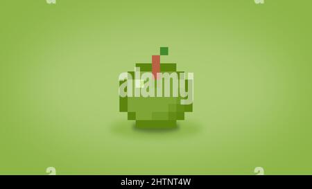 Pixel 8 bit green apple background - high resolution seamless pattern ...