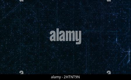 Beautiful background with lines of technological scheme. Animation. Technological background with moving lines on scheme and shining sequins. Shiny ba Stock Photo