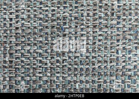 Close up of coarse grey blue and white textured fabric Stock Photo