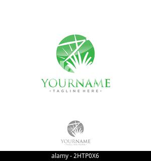 Lawn care logo design template vector symbol icon with modern design style. Vector illustration EPS.8 EPS.10 Stock Vector