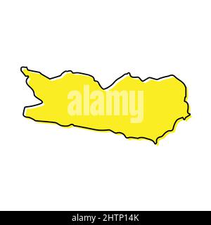 Simple outline map of Carinthia is a state of Austria. Stylized minimal line design Stock Vector